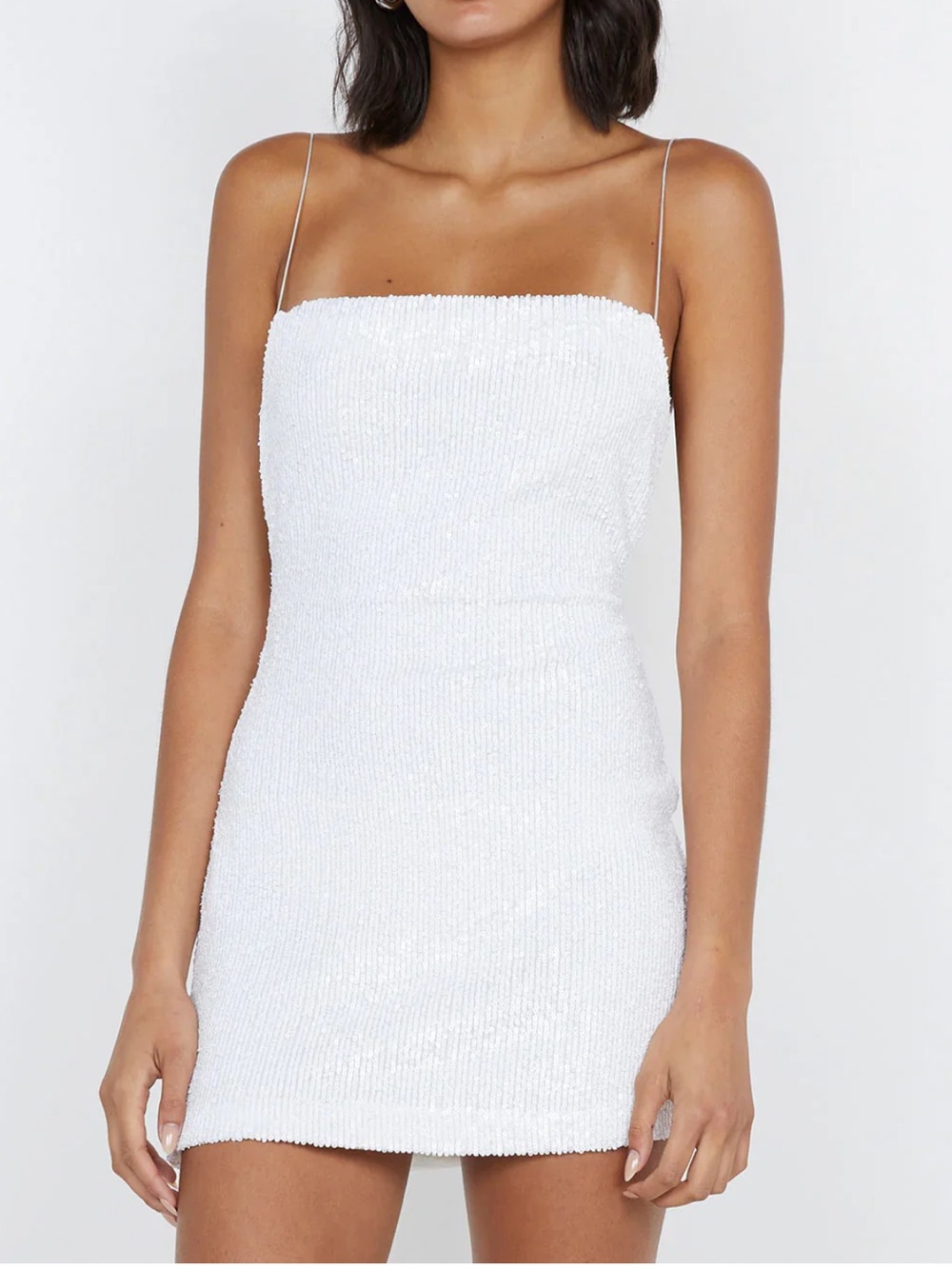 bec + bridge White Strappy Sequin Mini Dress size 4